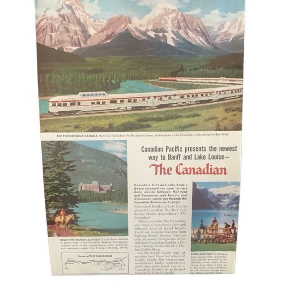Vintage 1955 Canadian Pacific Banff and Lake Louise Ad Advertisement - Picture 2 of 4